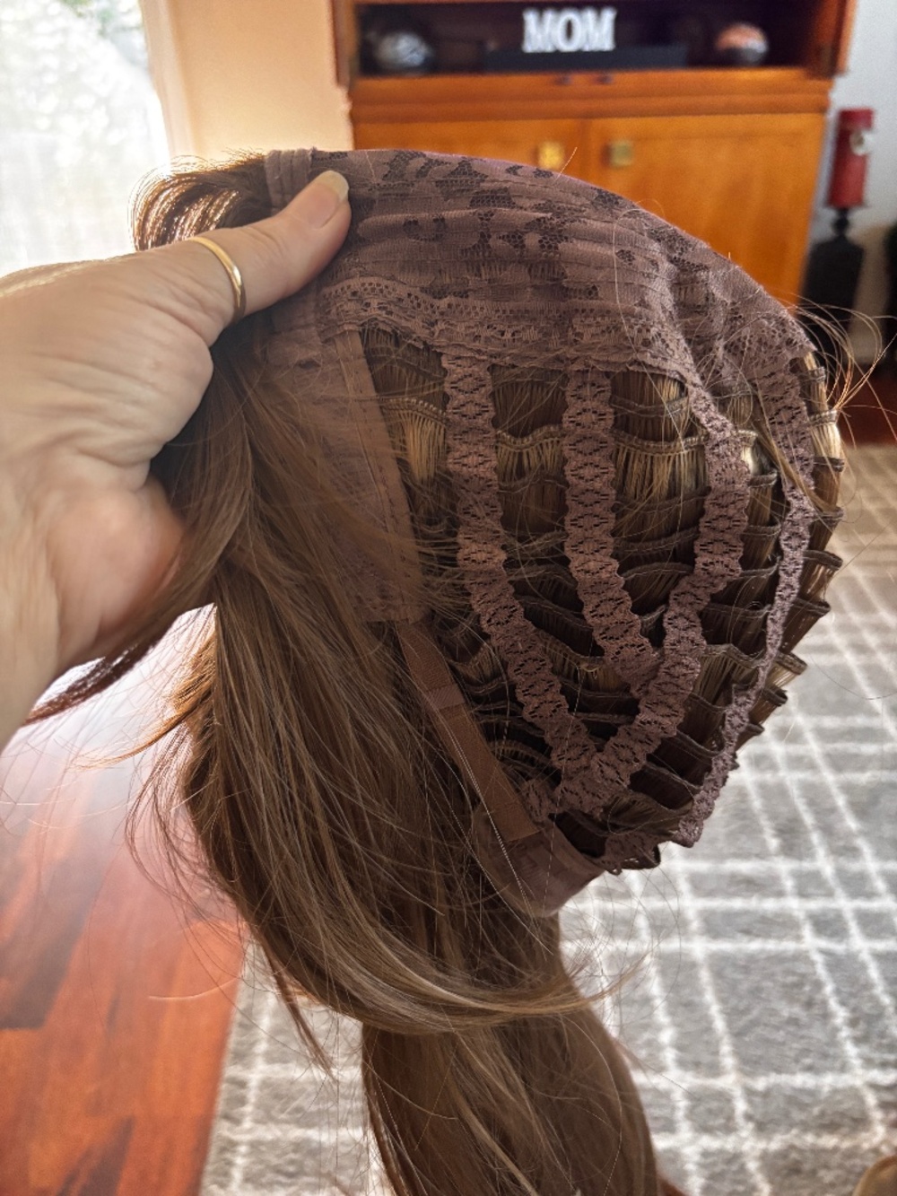 22”Women' European/American Style Synthetic Wig Suitable for Skin Tones - Auburn - Picture 5 of 5